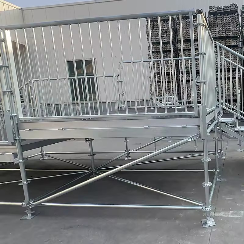 Steel Ringlock Scaffolding Scaffold Adjustable Props Plank Base Plate Platform Guardrail Ladder Frame Tube Deck Board Brace Tie