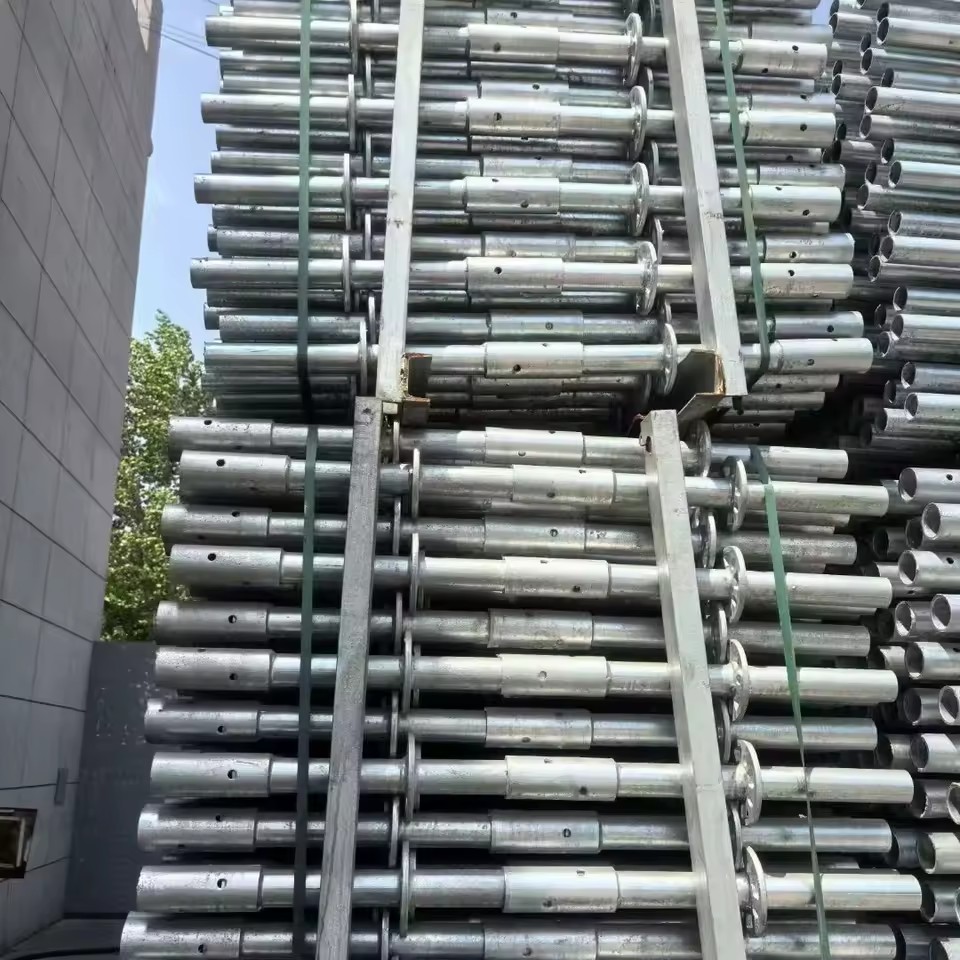 Heavy Duty Ringlock Scaffolding Steel Modular Scaffold Frame Tube Deck Board Walkway Guardrail Ladder Platform Adjustable Props