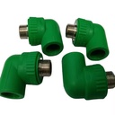 Factory All Types Standard PN25 Green Plastic Pipe Fittings Reducing Equal Female Tee Clip PPR Fittings for Water Supply