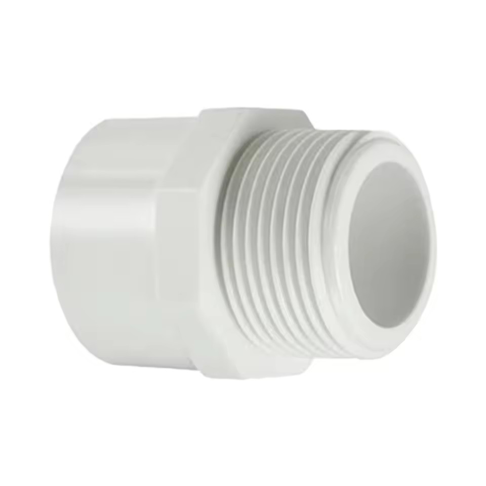 Manufacturer SCH40 1/2"-6" Male Threaded UPVC Coupling Male Adaptor Water Supply Plastic White UPVC Pipe Fitting