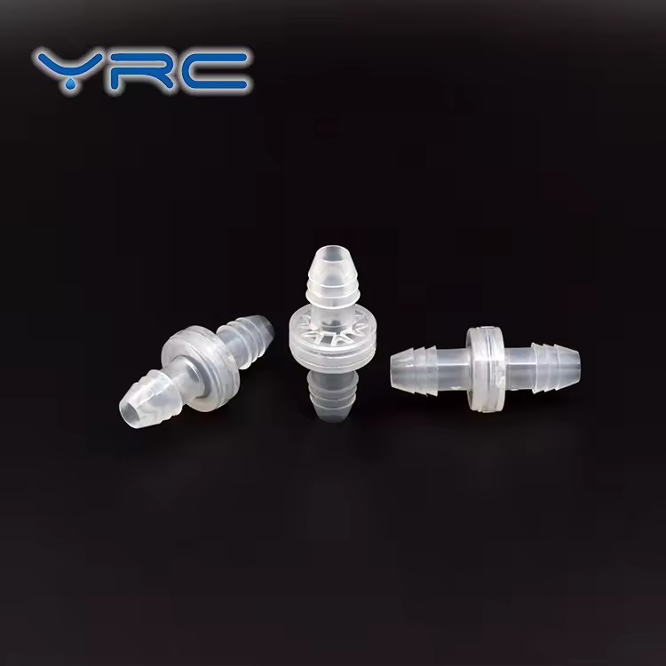 Mini Diaphragm Zero Pressure Check Valve PP Body Silicone Transparent 9.5mm Plastic Hose Barb 40mm Length Hydraulic Water