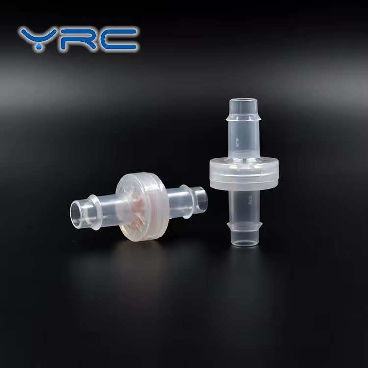 YRC GM79FFA Mini Plastic 5/16" PVDF FKM Sealing Ozone Resistant Check Water Non Return Valve with Longhose Barb Connection