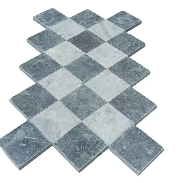 Blue Limestone Floor Tile French Pattern Bluestone Honed Paver HPY Brand Cut-To-Size Durable Traditional Garden Paving More 5