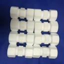 Corrosion resistant PTFE Ferrule Fitting PTFE Straight Union Connect 3/8" OD Pipe