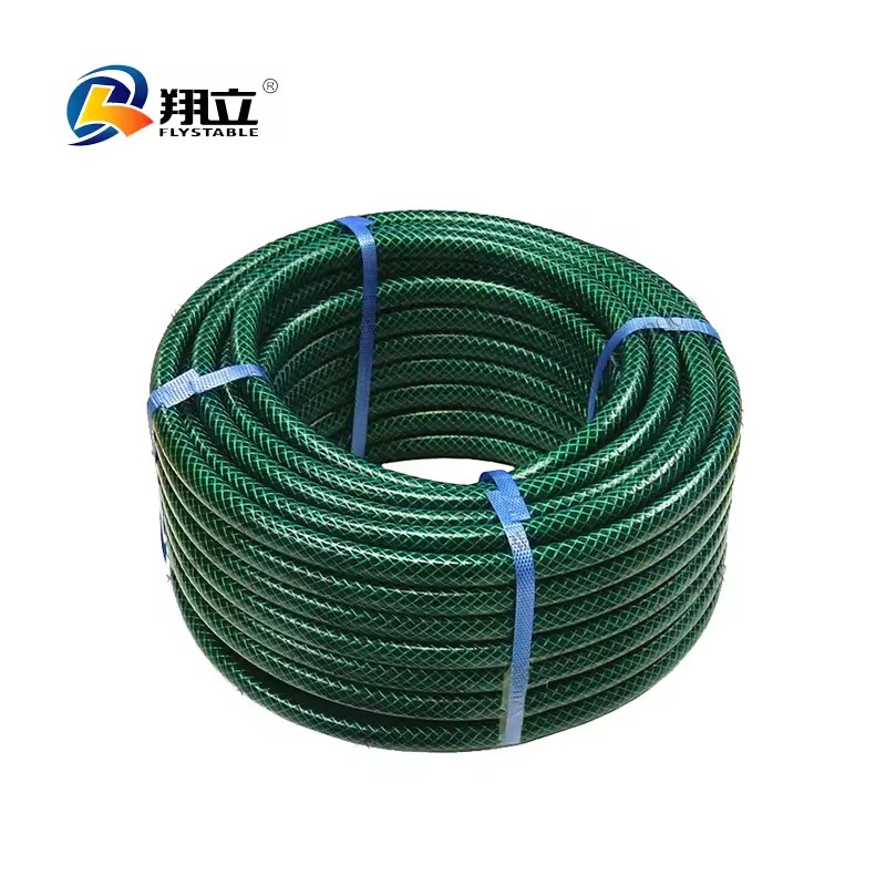 PVC Plastic Garden Hose Spray Gun 1/2 Inch 30m Roll Reinforced Flexible Irrigation Hose 10 Bar 145 PSI Anti-Abrasion Durable