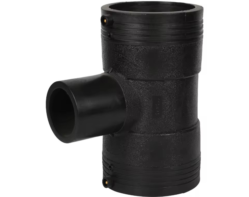 HDPE 50mm Low Pressure Electrofusion Equal Tee Three Way Flexible Plastic Pipe Fittings Gas Weld Connection UV Resistant
