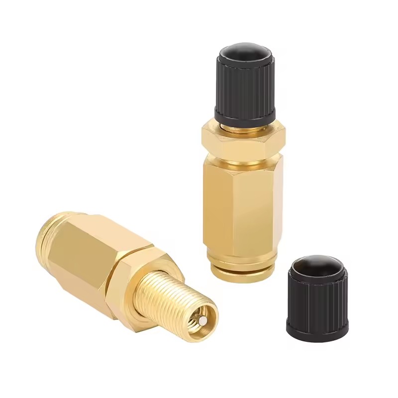 1/4 NPY PTC Hromee Inflation Painted Brass Schrader Valve for Trailer Air Line Tubing