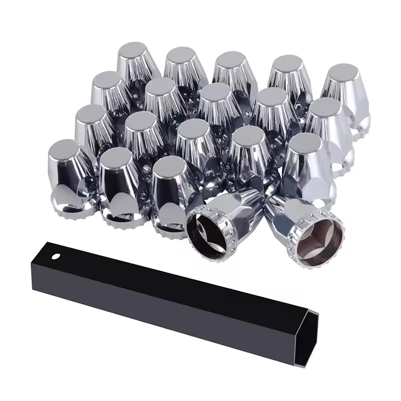 Truck Wheel Lug Nut Cover Caps 33mm Chrome ABS Silver Screw-on for Axle Wheel Cover NEOPLAN Advanced DSN Model 1983-1990