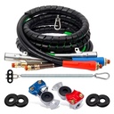 3 in 1 Spiral Wrap ABS Electrical Cord and Rubber Air Line Polyester Braided Hose Assemblies 7 Way Electrical Trailer Cord