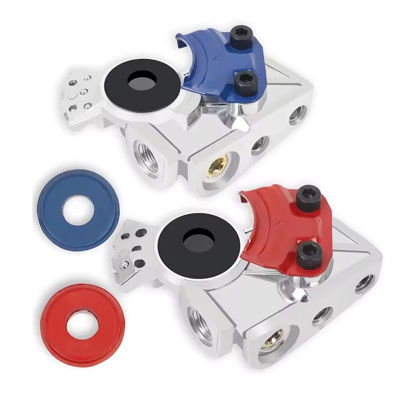 37 Degree Angled Gladhands 1 Pair Die Cast Aluminum Emergency Service Green&Red&Silver 1/2" Thread Handshake Kit Air Brake Truck