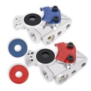 37 Degree Angled Gladhands 1 Pair Die Cast Aluminum Emergency Service Green&Red&Silver 1/2" Thread Handshake Kit Air Brake Truck