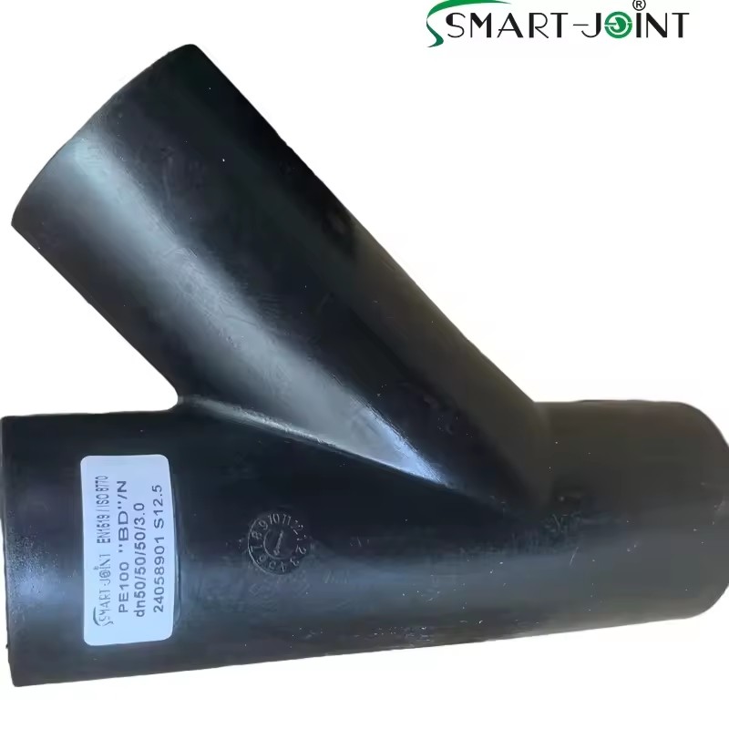 HDPE High Pressure 45 Degree Lateral Wye Tee Fitting for PE Pipes Corrosion-resistant Welding