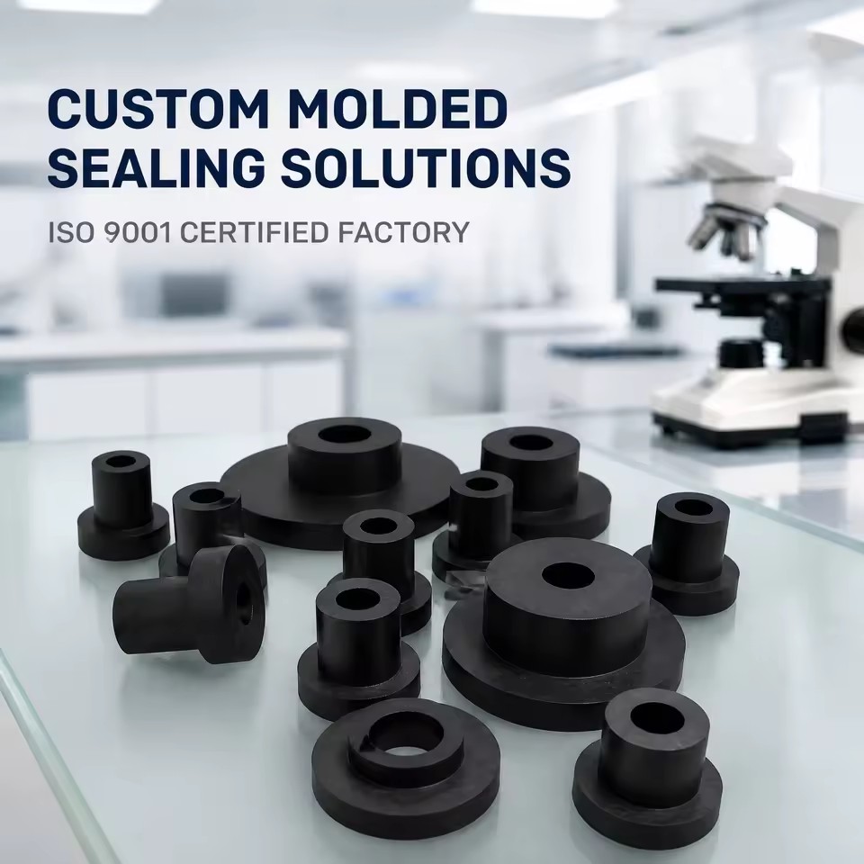 Rubber Parts Manufacturer Drawing-based Custom Non-standard Engineering Grade NBR EPDM Rubber Parts Bushing ISO 9001