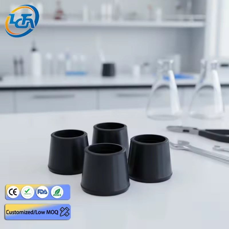 Custom Molded Durable Non-slip Round Silicone Rubber Rod Head and Cap for Seals | ISO9001 Certified