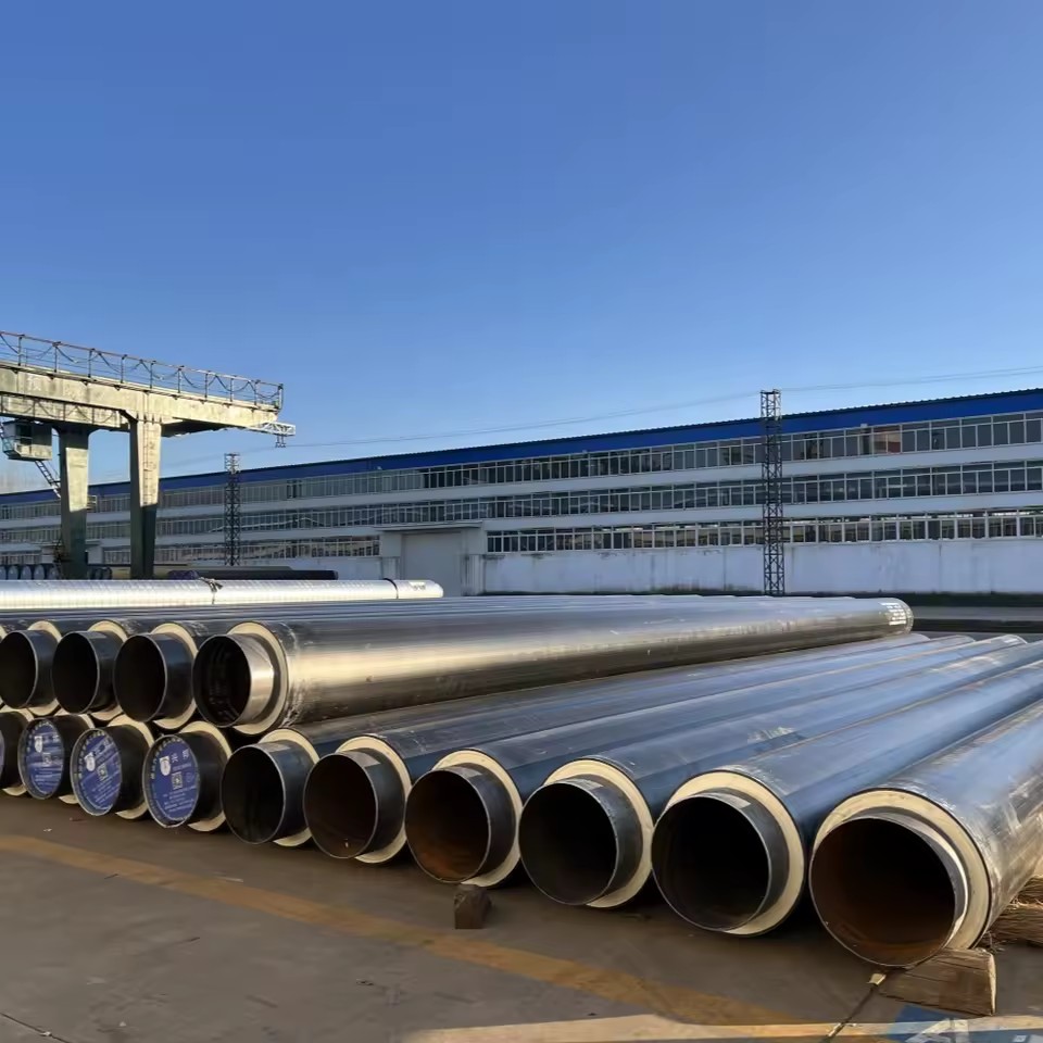 Chilled Hot Water Boiler 18'' Underground ERW Polyurethane Foam Pre Insulated Steel Pipe with Welding/Cutting for Oil and Gas