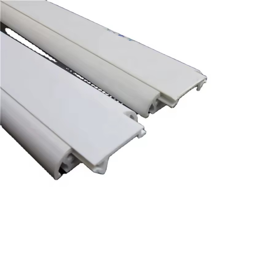 White PVC Extrusion Cover and Base Profile Custom Cutting Plastic Modling Type