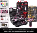 Wholesale 8V/12V Electric Drill Tool Sets Multifunctional Combo Kit Lithium Cordless Power Tool Kits Mechanical Tool Box OEM ODM