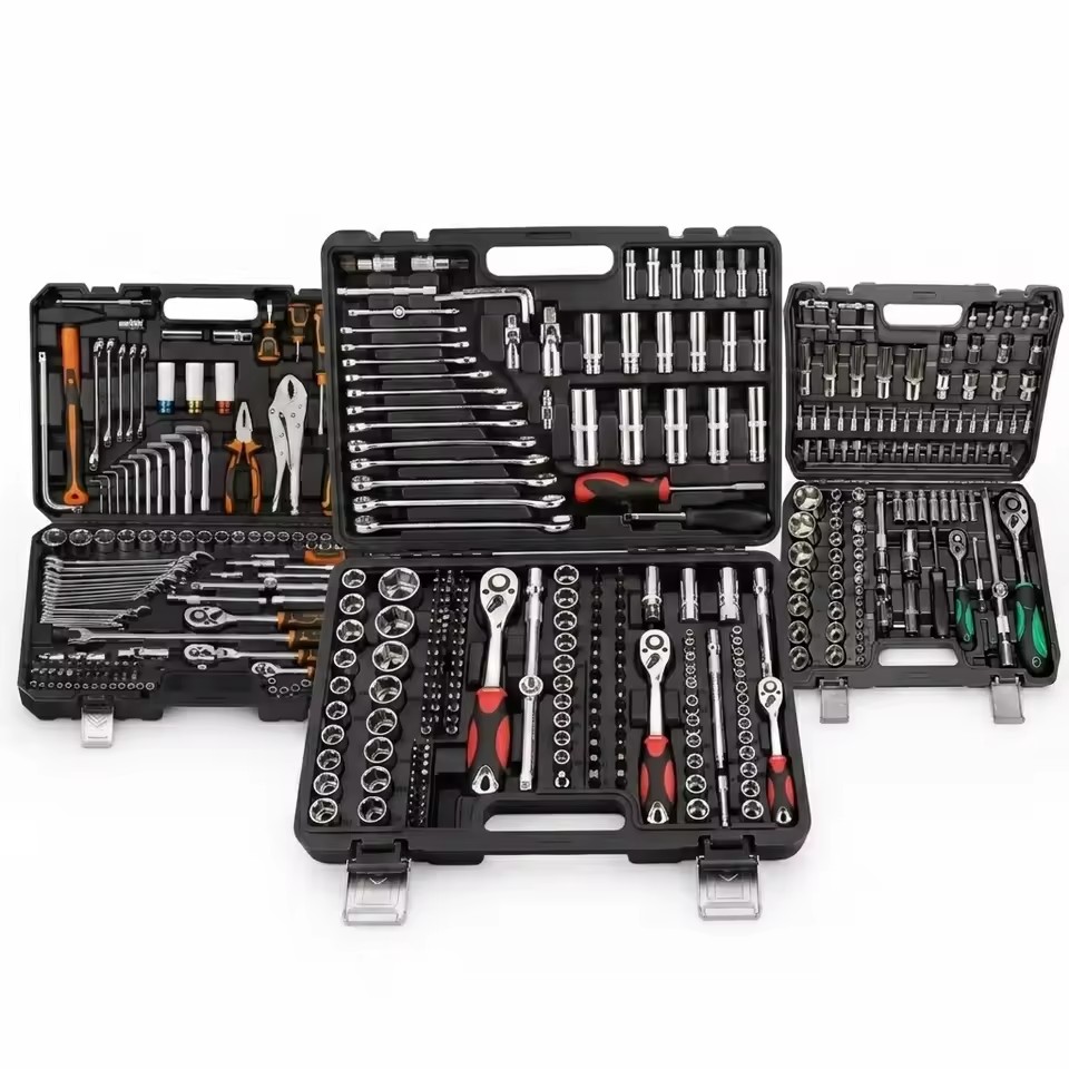 Wholesale 216pcs Mechanical Tool Box Hand Tool Kit Mixed Wrenches 1/2" 1/4" 3/8" Socket Set Garage Auto Repair Tool Set OEM ODM