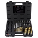 49pc Screw Extractor Tool Set Damaged Removal 1# 6# Bit Removers Bolt Sockets HSS Drill Bits Hard Case Package OEM ODM Ready