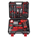 Hi-Spec 129-Piece 8V Comprehensive Portable Home Hand Tool Set Kit Electric Drill Power Tool Set for Auto Repair OEM ODM