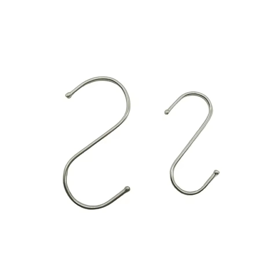 Sliver Metal Hook Round S Type Hooks,Stainless Steel Small Metal Twisted Stainless SteelS Hooks