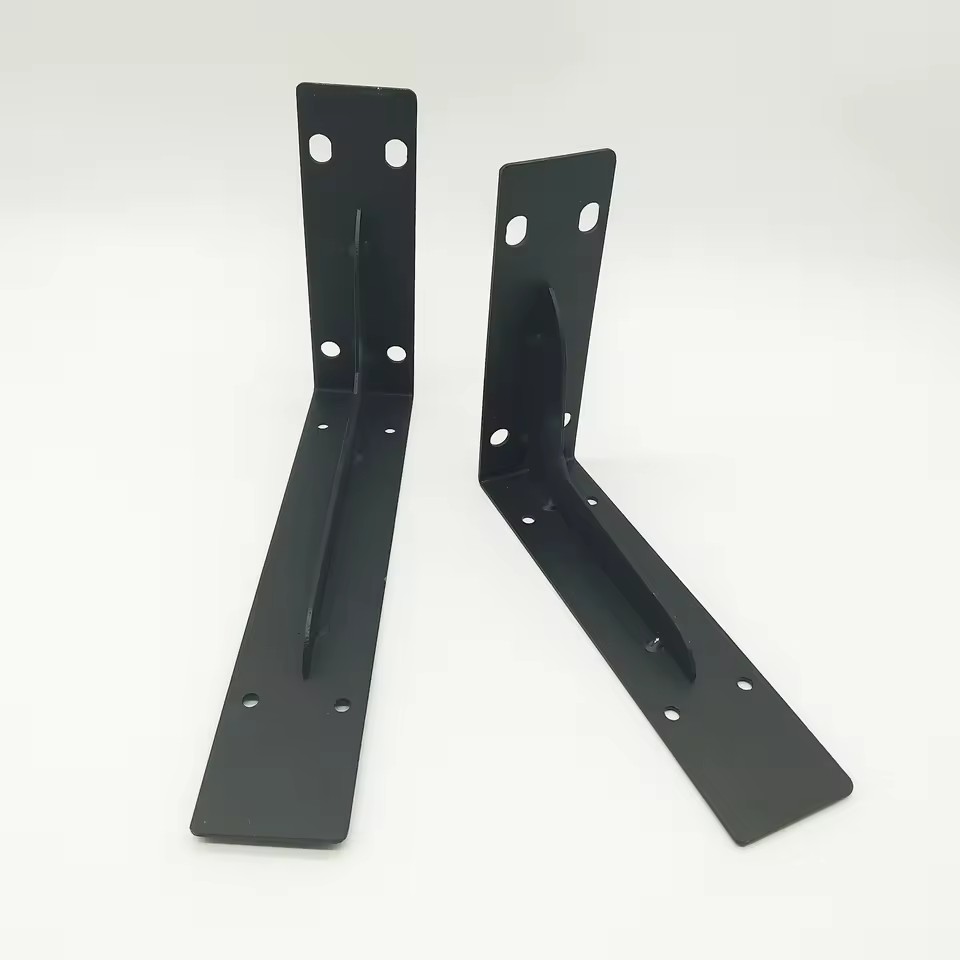 Customized Black Metal Brackets for Shelves Industrial Shelf Angle Bracket Wall Mount Bracket Heavy Duty Floating Shelf Support