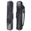 Premium Black Color PU Leather 1/2-pc 12 Holes Billiard Pool Cue Case Bag for 4 Cue Butts and 8 Cue Shafts