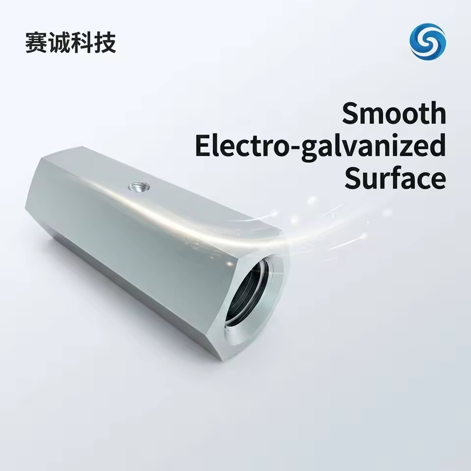 M12*50 Electro Galvanized Carbon Steel Hex Coupling Nut Female Connector Full Threaded Rod Seismic Support Connection No Washer