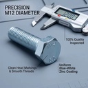 M12*45 Class 4.8 Electro Galvanized Q235B Carbon Steel Metric Thread Hex Head Bolt MEP Seismic Support