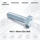 M12*45 Class 4.8 & 6.8 Electro Galvanized Q235B Carbon Steel Hex Head Bolt for MEP Seismic Support