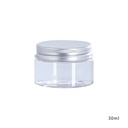 Custom 20ml 25ml 30ml 40ml 50ml 60ml 70ml clear Wide Mouth Cosmetic Containers Plastic Pet Jar with Aluminum Lid