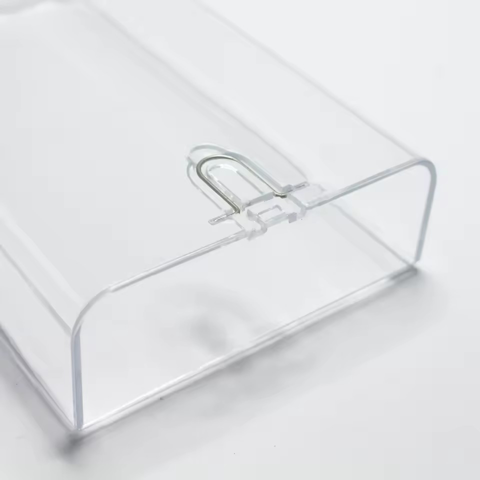 PS Transparent Plastic Jewelry Box Is a square Transparent Container Box with a Hook Lid