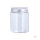 Wholesale 80ml Plastic Wide Mouth 20-300ml PET clear Cream Jar Empty Food Bottle with Aluminum Lid