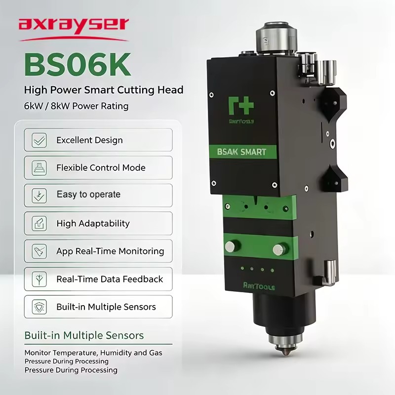 Original RAYTOOLS BS06K Smart Fiber Laser Cutting Head 6kW Flexible Control QBH QD G5 Interface With Real-time Monitoring