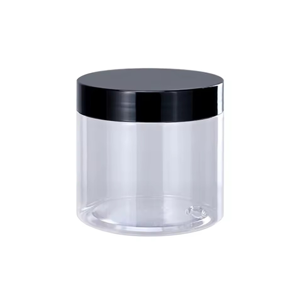 Factory Price 100ml150ml 200ml 250ml 300ml Cosmetic Packaging clear PET Plastic Cream Jar with Plastic Lid