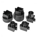 CNC Machined Aluminum Mount Block Precision Threaded Flange Base Custom Black Anodized Part for Auto Machinery Equipment