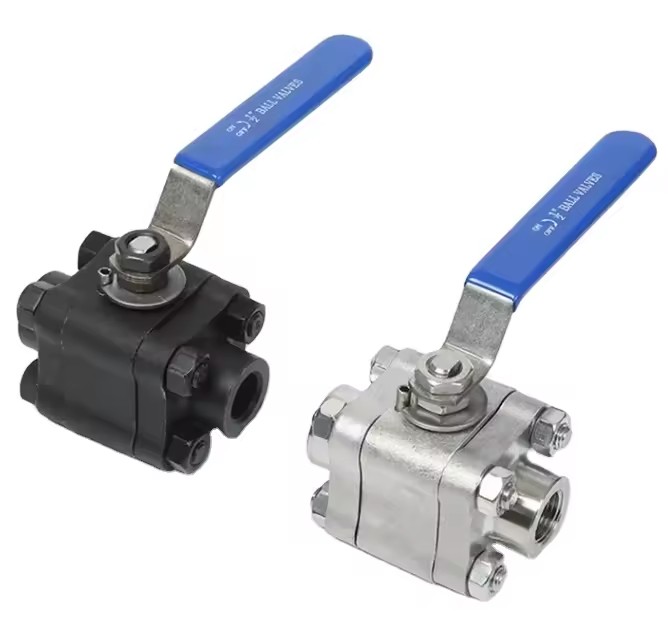 F304 Three-piece Forged Steel American Standard NPT Threaded High Pressure Welding Socket Ball Valve 800LB Water Manual