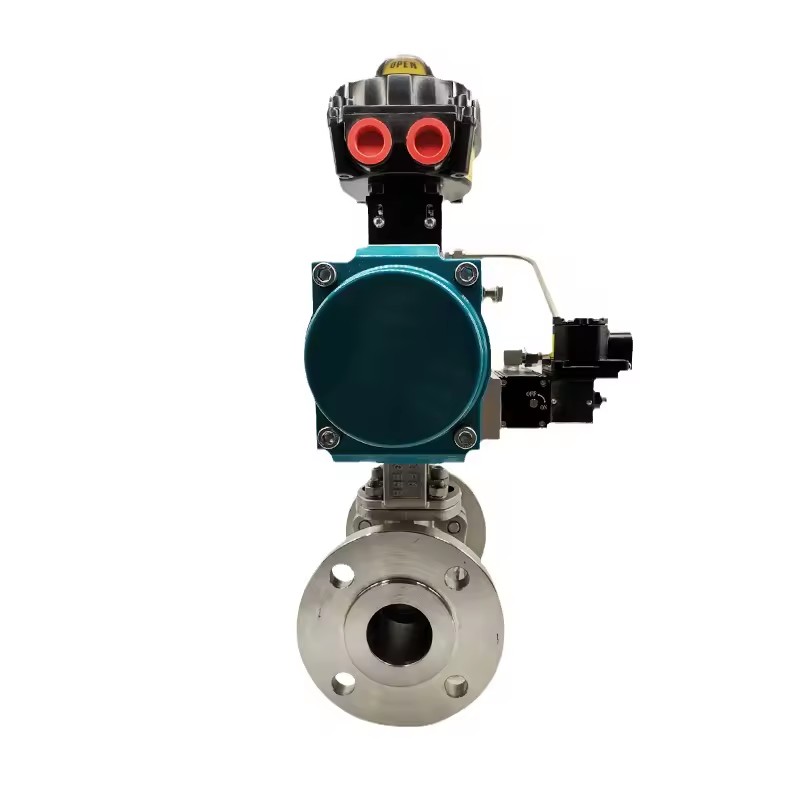 Q641F Pneumatic Flange Ball Valve Stainless Steel Corrosion-Resistant High Water Quick Cut-Off PTFE Sealing 1/2"-2" Port OEM