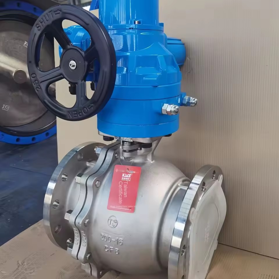 Q941F-16P Electric Adjust Stainless Steel Ball Valve Normal Temperature Water Media PTFE Sealing Flange Connection 1 Year