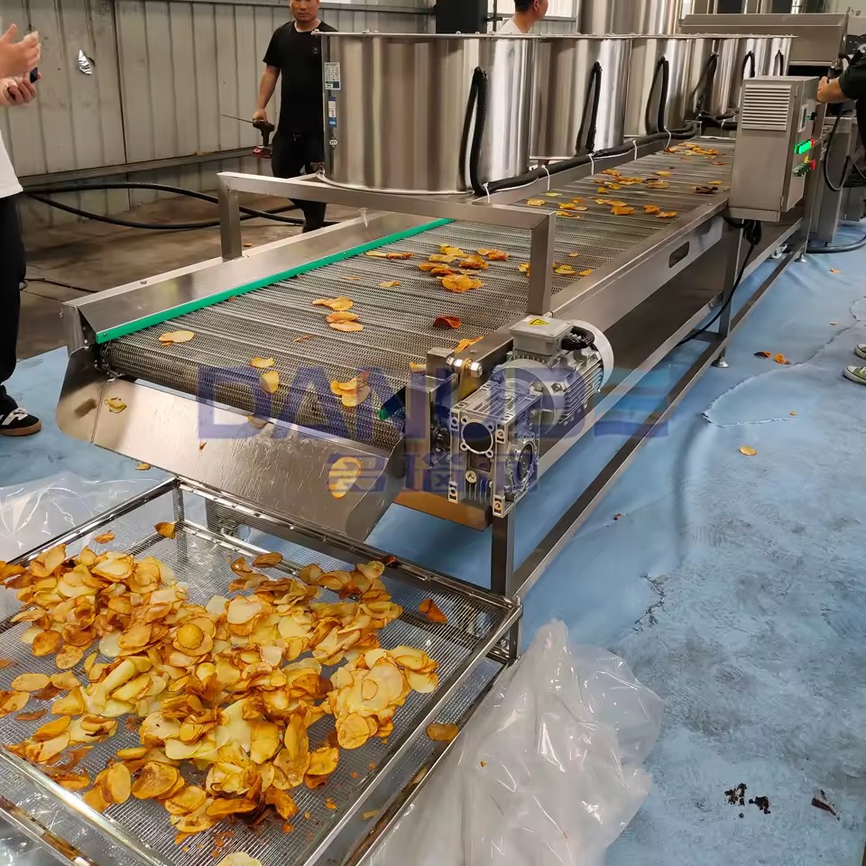 Professional Potato Chip Production Line Potato Chip Fryer Potato Cleaning Slicing Frying Equipment