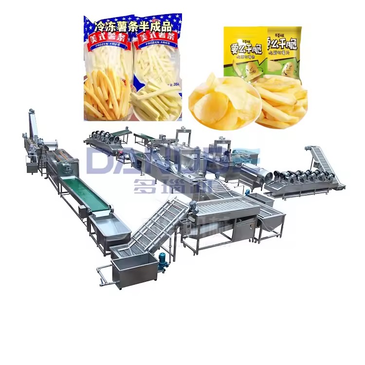 Large Scale Frozen Potato Flakes Chips Processing Plant Making Machinery French Fries Production Machine