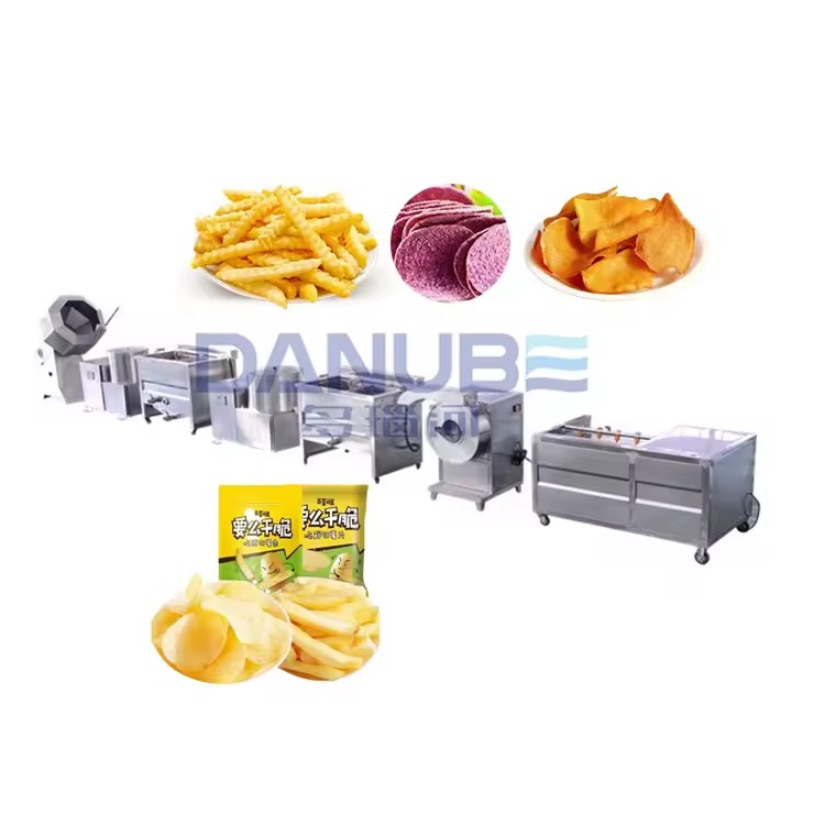 Semi Automatic Frozen French Fries Processing Plant Industrial Sweet Potato Chips Making Machine