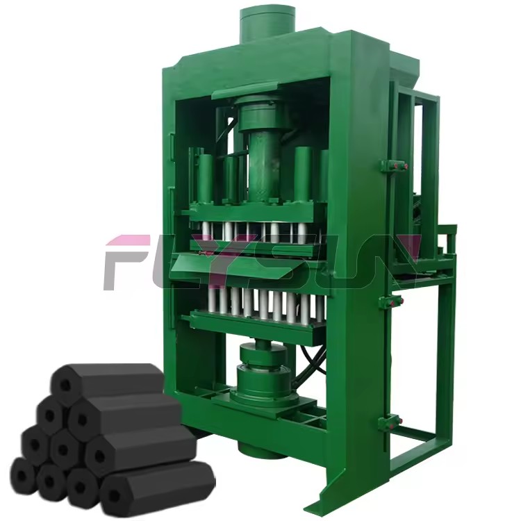 Hydraulic Coal Charcoal Briquetting Machine AC Motor Engine Stainless Steel Customizable Shapes High Briquette Production