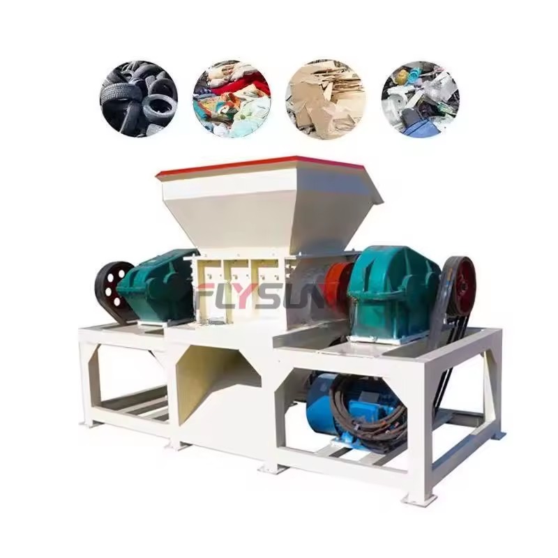 High-power Double-shaft Waste Shredder with Engine Motor High Efficiency 22KW Household Organic Waste Processing Machine