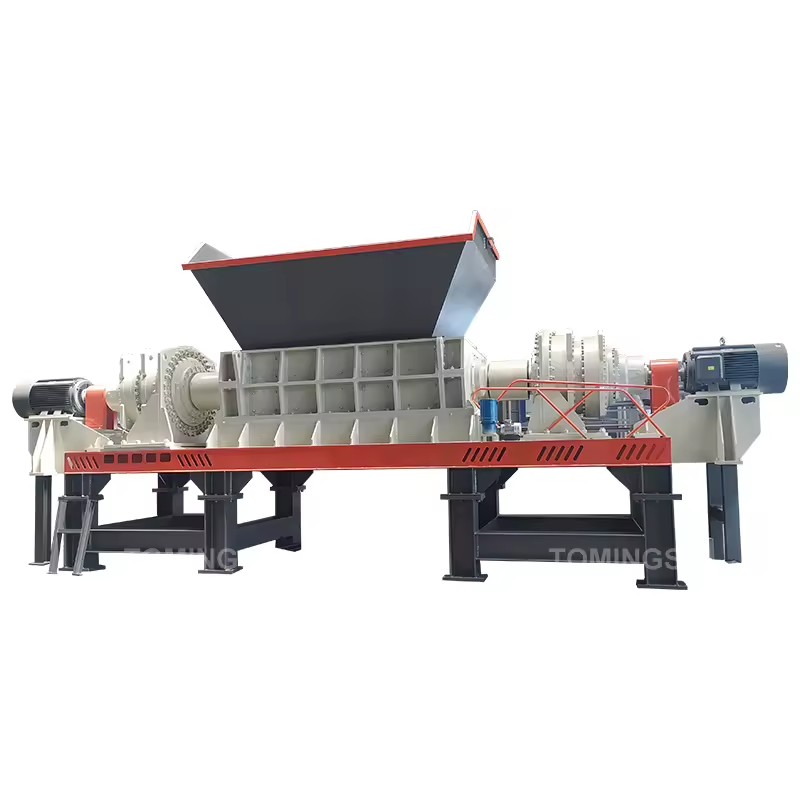 New Tomings Scrap Metal Double Shaft Shredder & Crusher with Gear 1000-2000kg/h Capacity for Car Door Bumper Recycling