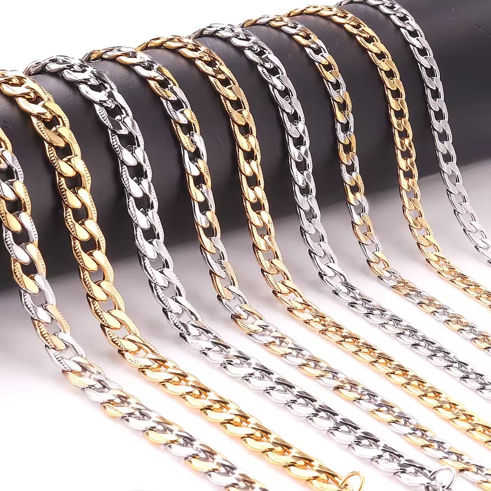 Gold Color Stainless Steel Unisex Jewelry Wholesale New Trendy 3 Colors 6mm/8mm/10mm Wide Snake Chain Asonsteel Necklace
