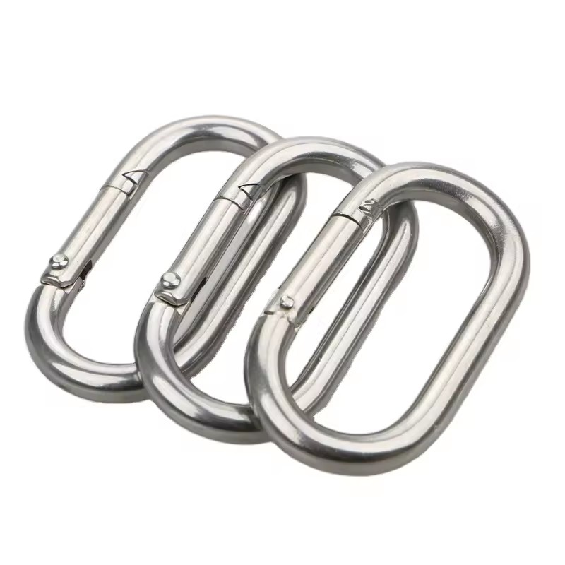 Factory High Quality 304 316 Stainless Steel Heavy Duty Connector Quick Link O Ring Carabiner Straight Snap Hook