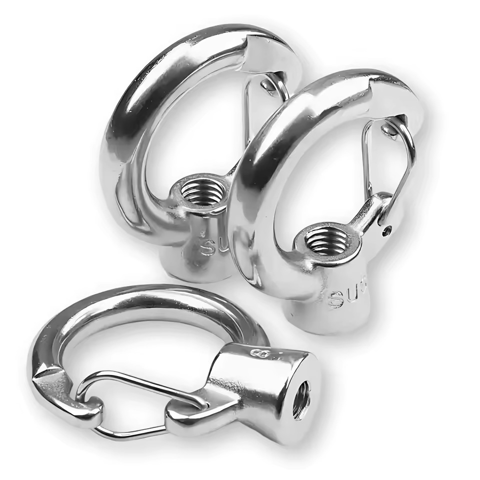 Custom Top Quality Round Nut 1/4 5/16 3/8 Stainless Steel 304 Lifting Spring Openings Eye Bolts Eye Nuts