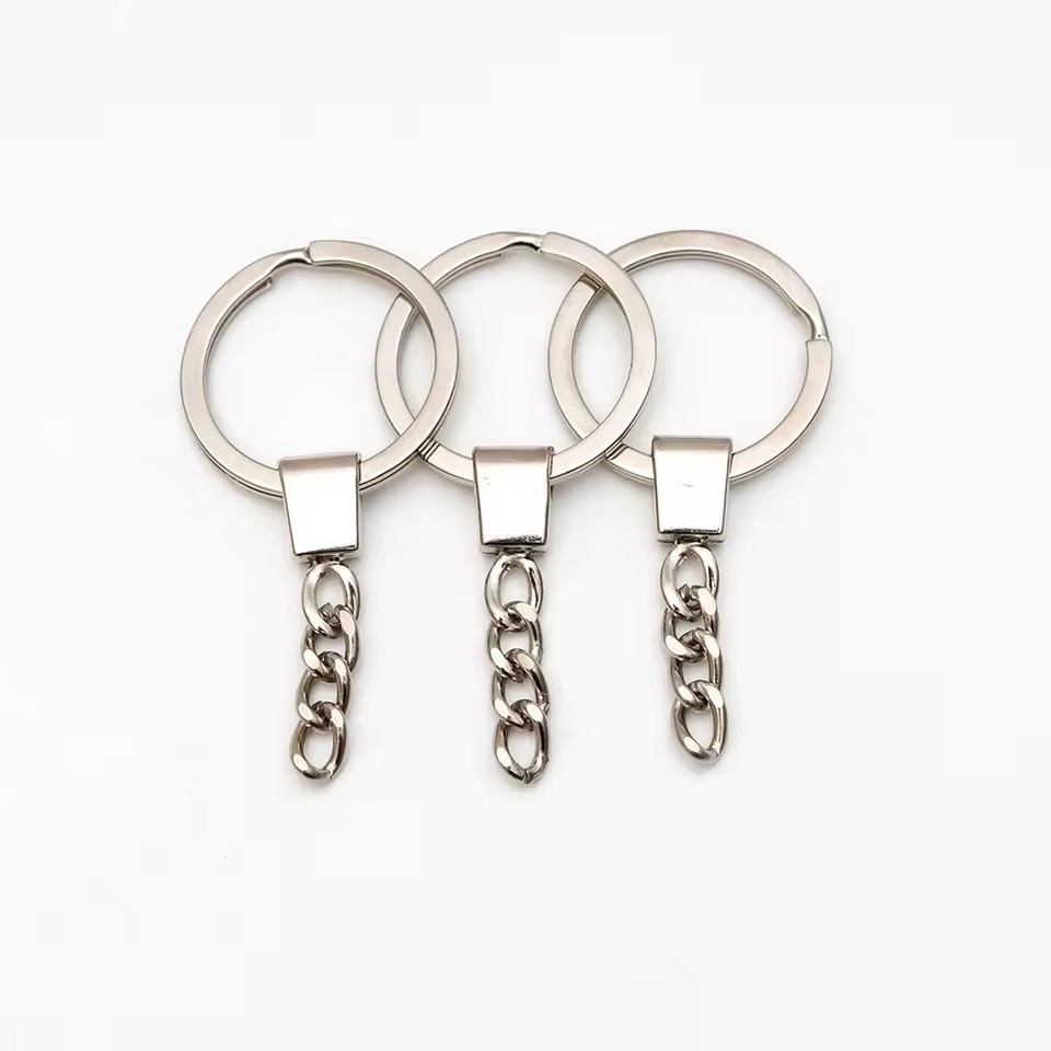 PD073-PD074 Wholesale 4-Link Metal Keychain with Single Rings for DIY Jewelry Findings and Accessories