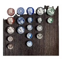 Original Cameos Factory 20mm Blue Green Red Victorian Portrait Round Carved Agate Cabochons for Jewelry Making
